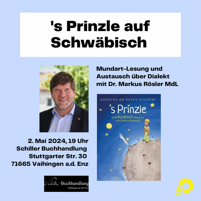 "S'Prinzle" auf Schwäbisch: Mundart-Lesung